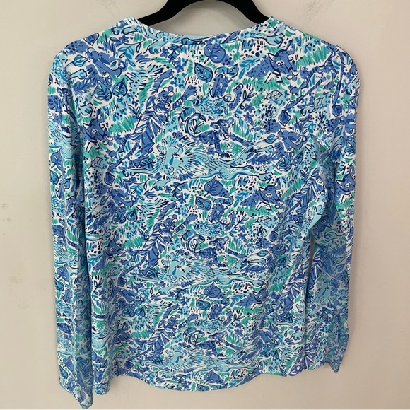 IBKUL Long Sleeve Performance UPF Shirt Golf Pickleball Jungle Lion Tropical. 4 - Picture 7 of 8